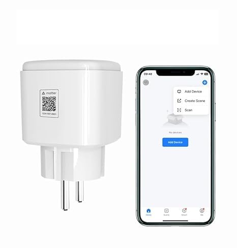 Matter Smart Plug Works with Homekit , Alexa, App and Voice Control,EU Standard,20A view 1