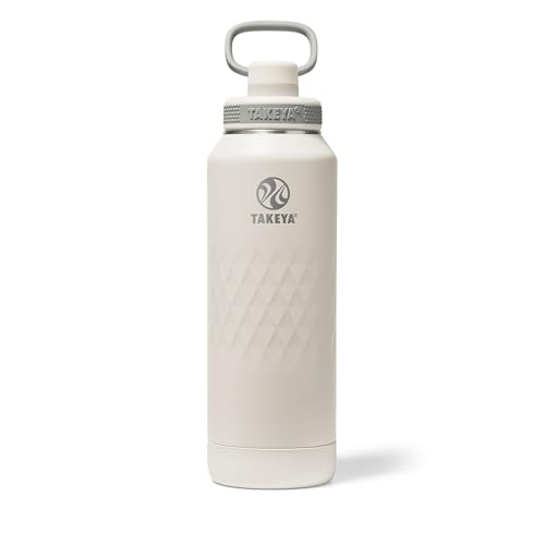 Takeya Sport 40 oz Triple-Insulated Stainless Steel Water Bottle, Spout Lid – Leakproof, Sweatproof, BPA-Free, Keeps Drinks Cold 36 Hrs, Hot 14 Hrs – Alpine