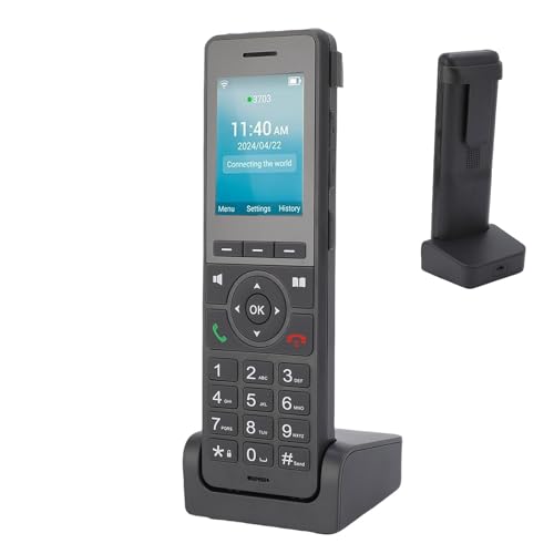 Jectse Teléfono WiFi Portátil 4G LTE, Teléfono VoIP Inalámbrico con Ranura para Tarjeta SIM Pantalla LCD a Color de 2,4 Pulgadas 3 Cuentas SIP Llamadas de Conferencia de 3 Vías, con BT y (versión