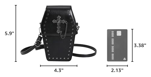 Image of Goth Purse Coffin Halloween Purses Clutch Shoulder Bag Small Crossbody Bag Spooky Horror Cute Wallet
