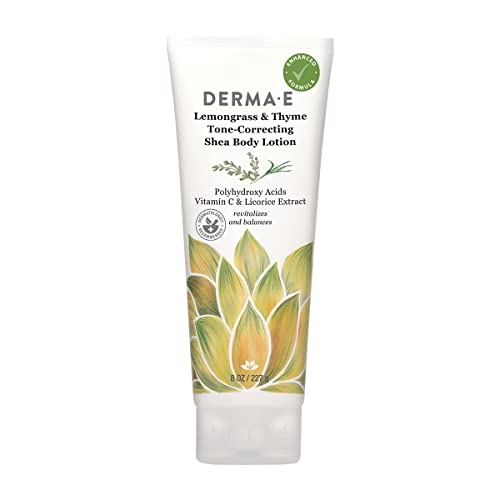 Derma-E Lemongrass And Thyme Tone-Correcting Shea Body Lotion – Vegan Vitamin C, Licorice And Vitamin E Body Moisturizer For Dry Skin – Intensive Therapy Moisturizing Cream, 8 Oz #TOP2