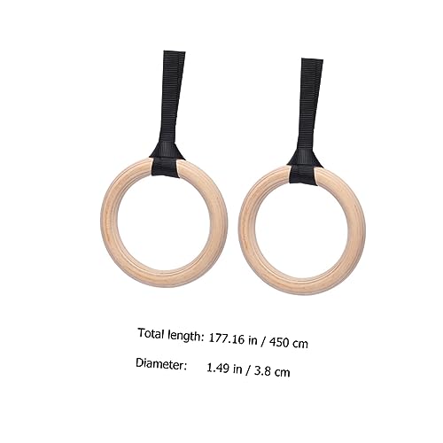 Anillas de Gimnasia Ajustables de Madera Yardwe para Entrenamiento miniatura 3
