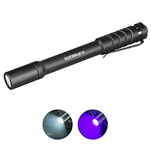 Sofirn Sf15 Uv Flashlight Penlight White Led Light Plus Uv Led Light, 2*Aaa Batteries Powered 300 Lumen Pocket Edc Uv Black Inspector Flashlight For Pet Urine Detector (Batteries Not Included) #TOP19