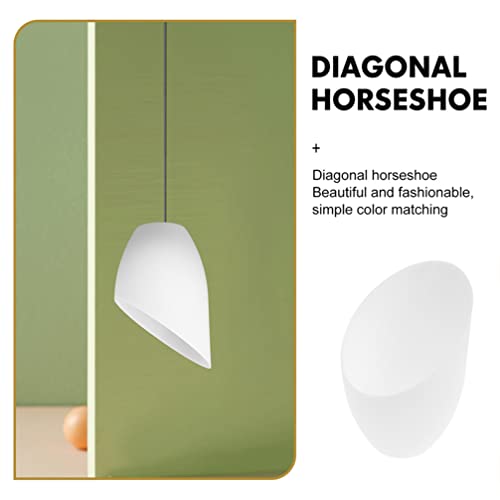 Image of 5pcs Plastic Lamp Shade White Horseshoe Lampshade Replacement Decorative Table Lamp Shade Clip On Bulb Pendant Ceiling Light For Floor Wall