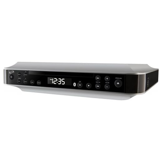 iLive Bluetooth Under The Cabinet Kitchen Clock Radio with CD Player, Bluetooth Wireless Speaker System, Features FM Radio with 20 Presets and Timer, Built-in Audio Cable and Remote Control Included