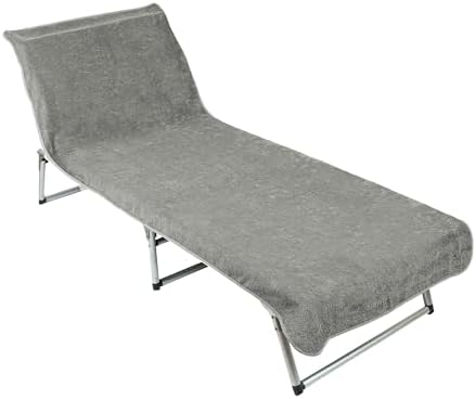 ZOLLNER Schonbezug - weiches und saugstarkes Strandtuch in 75x215 cm - waschbar bis 60°C - Baumwolle in hellgrau - Fester Halt durch eingenähte Kapuze - Oeko Tex® Zertifiziert