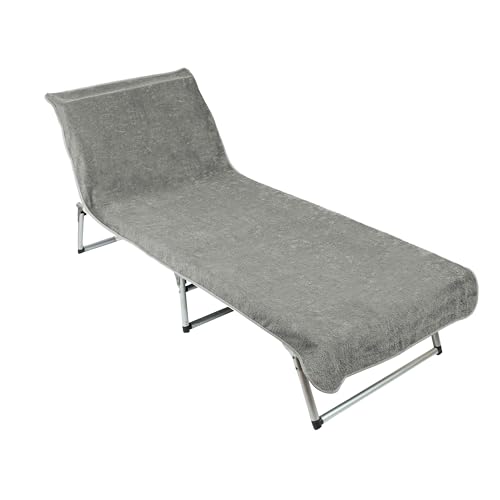 ZOLLNER Toalla para Tumbona de Playa y jardín, algodón, 75x215 cm Gris Claro