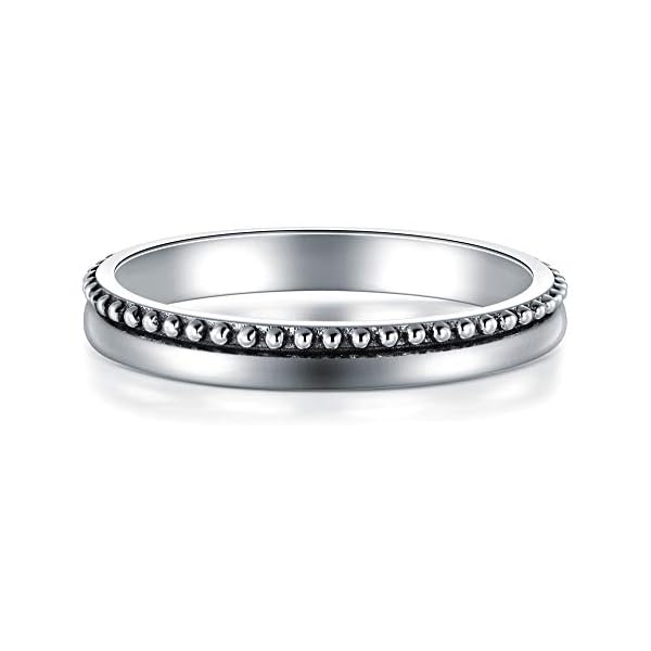 BORUO-925-Sterling-Silver-Ring-High-Polish-Thin-Beaded-Bali-Stackable-Tarnish-Resistant-Engagement-Wedding-Band-2mm-Ring-4-12 BORUO 925 Sterling Silver Ring High Polish Thin Beaded Bali Stackable Tarnish Resistant Engagement Wedding Band 2mm Ring Size 7.5