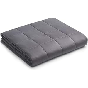 YnM Weighted Blanket, Heavy 100 Percent Oeko-Tex Certified Material with Premium Glass Beads (Dark Grey, 60”x80” 20lbs), Suit for One Person(~190lb) Use on Queen/King Bed