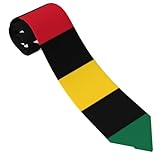 AKMCBSH Juneteenth Tie Black History Necktie, Black with Stars and Stripes, Pan-African Colors, Men's...