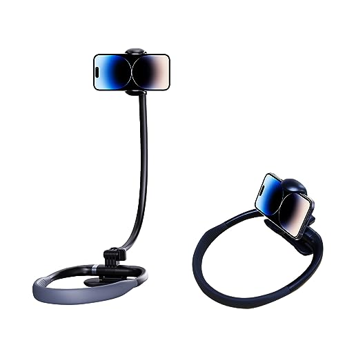 Neck Phone Holder, Mobile Phone Stand, Gooseneck 360 Degree Rotation Adjustable Neck Phone Holder