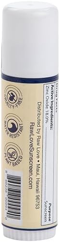 Raw Love Face Sunscreen Stick SPF 30 | Mineral Zinc Oxide + Organic Ingredients | Reef Safe Travel Sunscreen Stick for Face & Body | Fragrance-Free, Water Resistant, Safe for Kids and Babies | 0.6 Oz