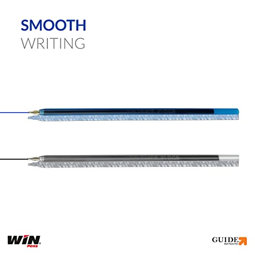 WIN Guide Pens Refills | 30 Black Ink Refills | 0.6 mm Tip | Smooth Flow of Ink | Smudge Free Writing | Combo Pack of Black Refills | Long Lasting Set of Refills