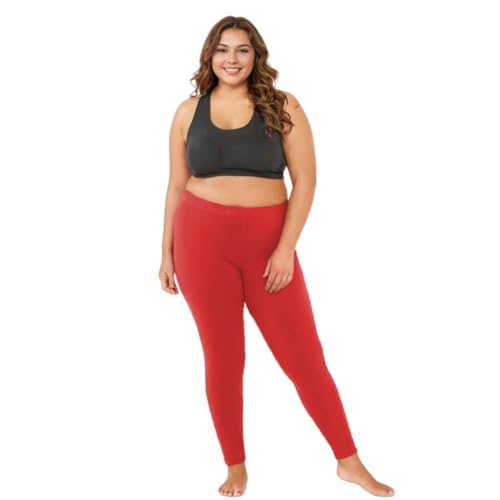 Image of Adira | Plus Size Leggings for Women | Plus Size Leggings for Women | High Waist | Ankle Length | Soft Cotton & Elastane Blend | Non-See-Through | Gusset Crotch Prevents Ripping