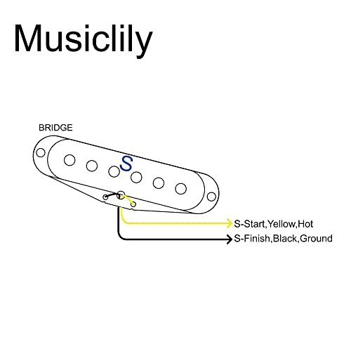 Musiclily 52mm Céramique Micro Simple Bobinage Chevalet Pickup pour Guitare électrique Style Strat Squier, Noir - Les Beatles, Paul McCartney, John Lennon, RIngo Starr, George Harrison Musiclily 52mm Céramique Micro Simple Bobinage Chevalet Pickup pour Guitare électrique Style Strat Squier, Noir – Image 4