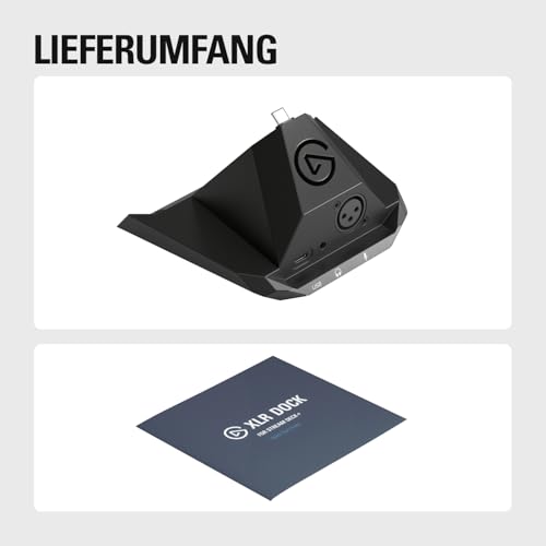 Elgato XLR Dock – Für Stream Deck +, XLR-auf-USB-Mikrofonschnittstelle, anpassbarer Audiomixer, 75 dB Verstärkung/Phantomspeisung/Clipguard – Mac/PC, Stream Deck nicht im Lieferumfang enthalten