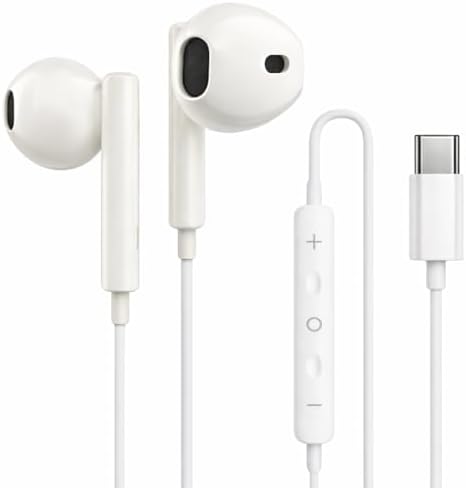 Fone De Ouvido Com Fio Tipo C com Microfone Integrado Áudio Reduç...