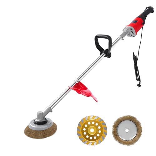 Pulidora Lijadora Multifuncional Eléctrica 6 Velocidades 220V Profesional para Suelo Hormigón, Pared, Desoxidar Metal - Incluye Disco Diamante 180mm y Cepillo Alambre 200mm