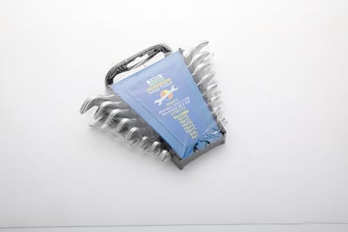 AGRICO Tata Double Open End Spanner Set | Chrome Vanadium Steel | Professional Wrench Set for Mechanics, Fitting & Home Use | 6x7-20x22 mm Spanners | SMD515 (Silver Matt, Set of 8)