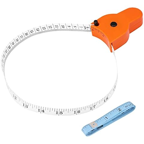 2 PCS Measuring Tape for Body, Automatic Telescopic Tape Measure for Body Measurement & Weight Loss, Accurate Tape Measure for Tailor, Sewing, Fitness, Handcrafts, Clothes(60inch (150cm) Cover