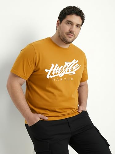 Image of Toodlegram Men Plus Size Printed T-Shirt | Round Neck Half Sleeves | Regular Fit Big & Tall | Pure Cotton Casual Summer Wear T-Shirt for Men