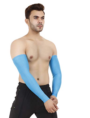 Image of NEVER LOSE Printed Arm Sleeves for Men & Women, Stretchable Breathable Compression Sports Sleeves for Gym, Cycling, Running, Driving & Outdoor Activities (Pack of 2 Pairs)