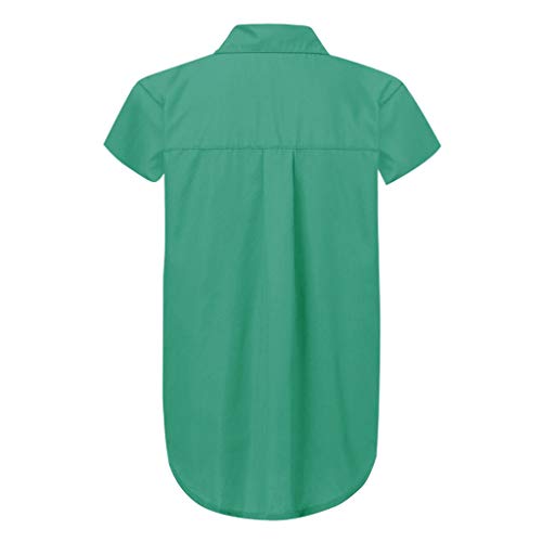 Blusa feminina Limsea com estampa solta e botão, 4 - Green, Large