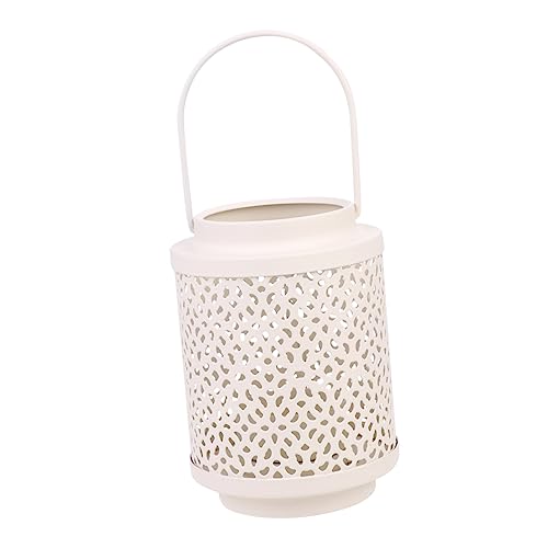 Cabilock Desktop Adornment Restaurant Candlestick Retro Decor Tealight Candle Holder Tea Lights Candle Holder Tablescape Decor Candlestick for Restaurant Decorations Hollow Out White