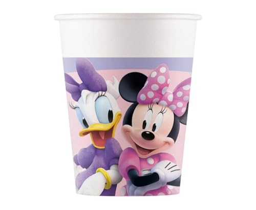Folat 93831P Gobelets Papier FSC Minnie Mouse 200ml - 8 pièces, Pink