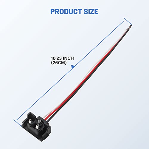 Image of Oyviny 8PCS 3 Pin Trailer Light Connector, Right Angle 3 Wire Pigtail Harness 20AWG for Truck Trailer Stop Turn Tail Brake Backup Light, Fit with Sealed 4 inch Round & 6 inch Oval Lights