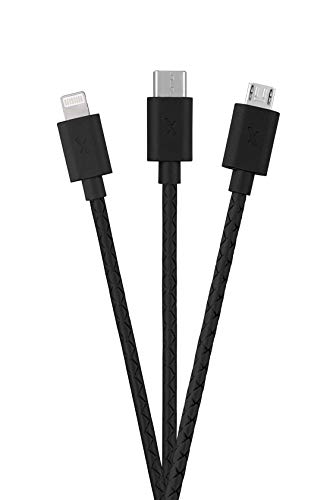FLiX (Beetel) 3in1 (Type C|Micro|Iphone Lightening) Textured Pattern 3A Fast Charging Cable with QC & PD Support for…