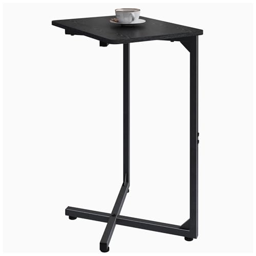 NEFROM C-Shaped End Table, Small Couch Side Table, Sofa TV Tray Table for Living Room, Bedroom, Bedside ET-X-BKW1
