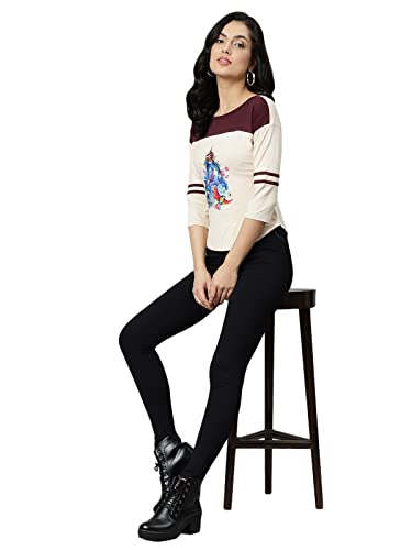 Image of OM SAI LATEST CREATION Women's New 3D Printed Lycra 3 /4 Sleeve Regular Fit Office wear,Casual wear Western Top