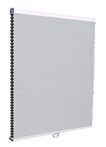 Langla-Shades Tonos celulares inalámbricos, Persianas de ventana de panal, abajo hacia arriba (gris...