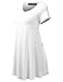 Amore ALLFY Women's Short Sleeve V-Neck Flare Tunic Ivory XX-Large