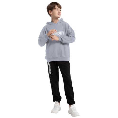 Image of amropi Boy's Tracksuit Pullover Hoodie Jogging Pants Set 2 Pieces Sweatsuit for 2-17 Years