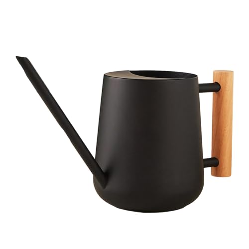 Regadera de acero inoxidable para interiores, regadera pequeña para plantas de interior, 900 ml a prueba de fugas, regadera de interior pequeña a prueba de fugas, regadera de boquilla larga, regadera