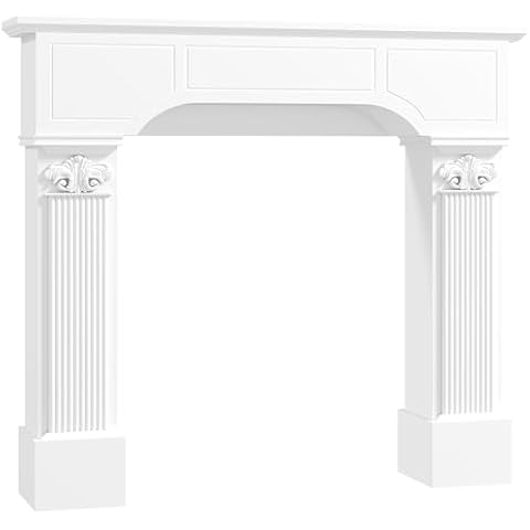 HOMCOM Baroque Fireplace Mantel Cover