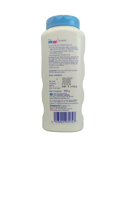 Image of Sebamed Baby Powder| Olive Oil, Allantoin|100 gm (Pack of 5)