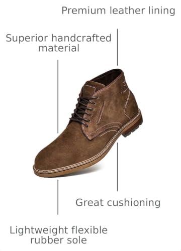 Image of Arkbird Men's Chukka Boots, Leather Ankle Dress Boot Casual Oxfords Lace Up Work Shoes