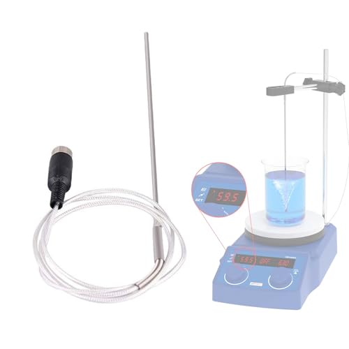 FOUR E'S SCIENTIFIC External Temperature Probe PT1000 for FOUR E'S SCIENTIFIC 5 Inch LED Digital Magnetic Hotplate Stirrer (No Stirrer Included)