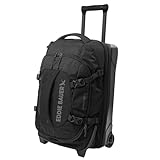 Eddie Bauer Expedition Rolling Duffel Bag with Wheels | Travel | Carry-On | Luggage | Rugged | Durable - Black, 22'