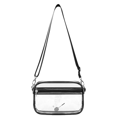 Badminton Just Hit It Clear Stadium Bag Clear Mini Messenger Bags with 2 Compartments Crossbody Bag
