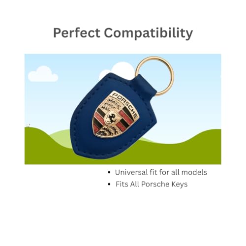 Image of GENUINE Porsche Crest Keyring (Blue)