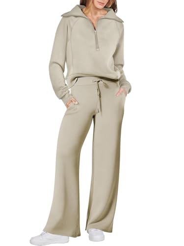 Ensemble de détente en maille douce kaki clair style décontracté chic