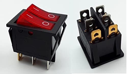 Room Heater Rocker Switch | Oil Heater Switch | Electric Heater Switch | Switch Electric HeaterFan Heater Switch | Water Heater Switch | Multy Purpose Use (Black 2.3 cm x 3 cm 6 pin)