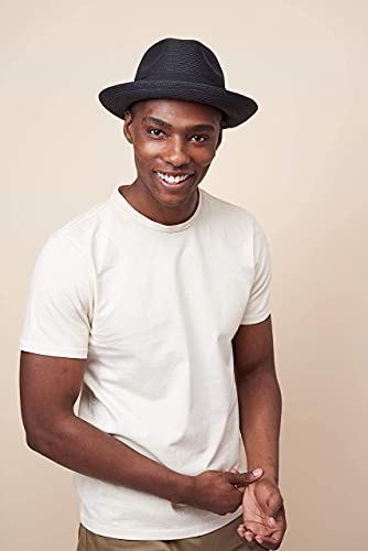 Pineapple&Star Genoa Fedora Bucket Sun Straw Beach Hat Fine Braid Upf50+ Unisex #TOP6