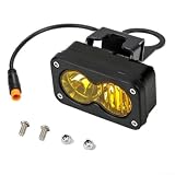 LED Scheinwerfer Kit 20W 800 Lumen Wasserdicht IP65 für Q20 E-Bike mit 3-Pin Aluminium Gehäuse Weiß Gelb Licht(Yellow Light)