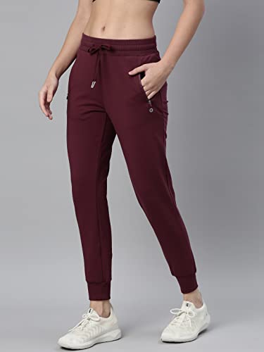 Image of Enamor Mid Rise 7 /8th length Drawstring Closure Cotton Terry Jogger For Women - Slim Fit, Super Soft, Antimicrobial - A401
