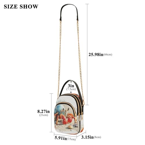 Ocean Hermit Crab Crossbody Bags for Women Detachable Strap Purses Shoulder Bag Travel Handbags3